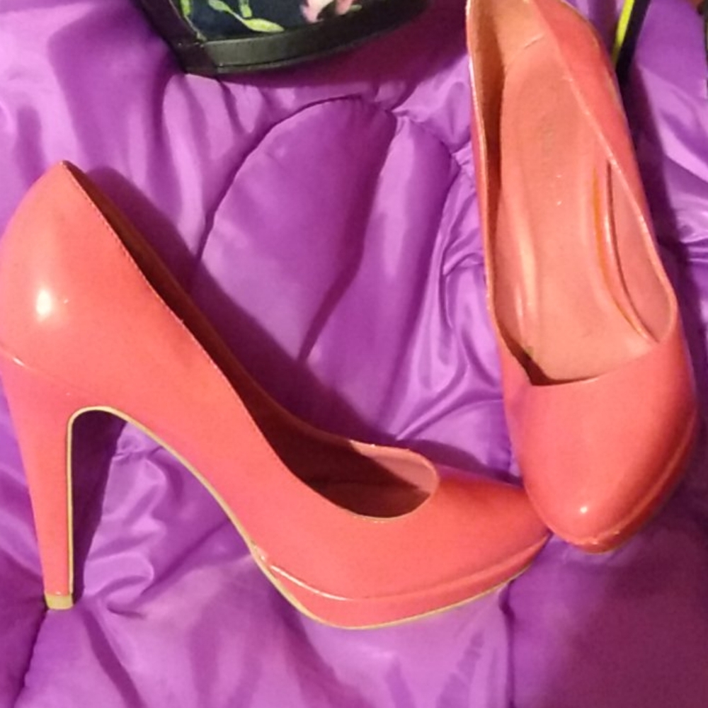 High heeled shoes